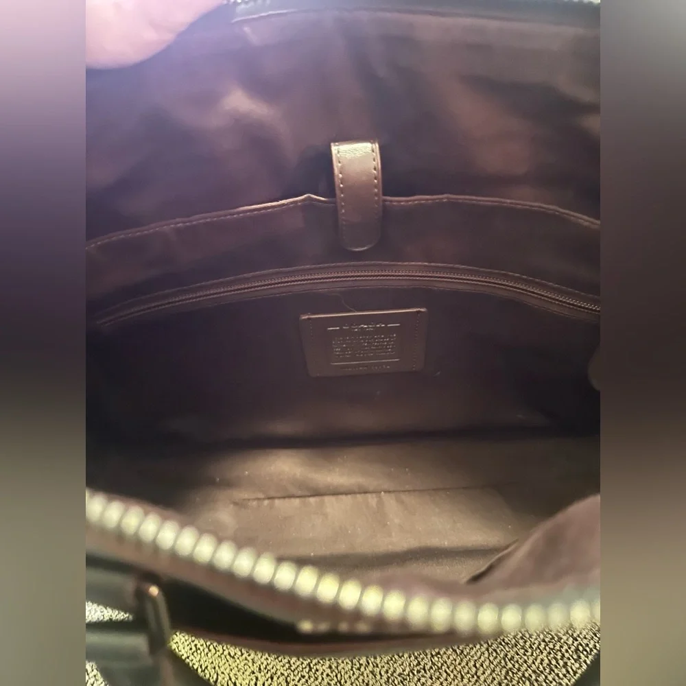 Coach Black Signature Leather Brief Case Workbag
